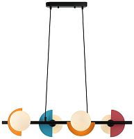 Светильник подвесной 224-073-04 Velante белый разноцветный 4 лампы, основание чёрное в стиле модерн шар