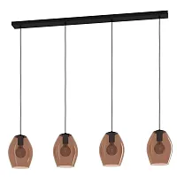 Светильник подвесной Estanys 1 390162 Eglo коричневый 4 лампы, основание чёрное в стиле современный 