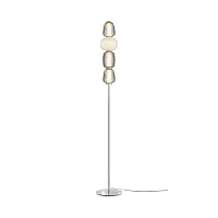 Торшер LED Pattern MOD267FL-L32CH3K Maytoni  серый белый 1 лампа, основание хром в стиле арт-деко современный
