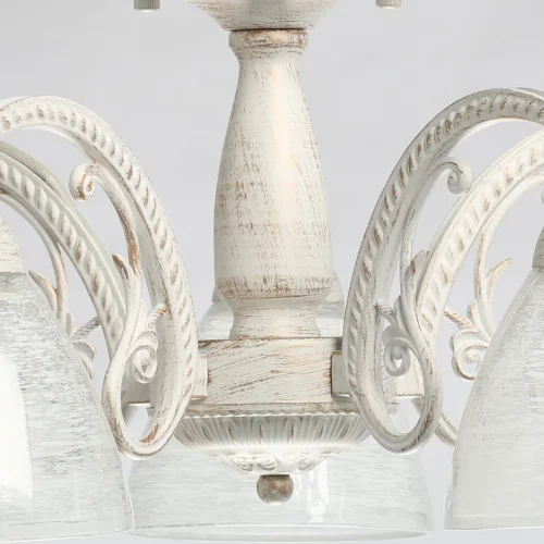 Люстра потолочная Ариадна 105010205 DeMarkt белая на 5 ламп, основание бежевое белое патина в стиле классический  фото 10