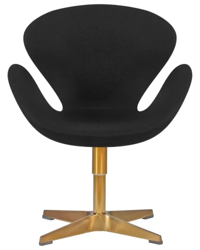 Кресло дизайнерское  69A-LMO SWAN, цвет сиденья черный (AF9), золотое основание Dobrin, чёрный/ткань, ножки/металл/золотой, размеры - ****710*600 фото 5