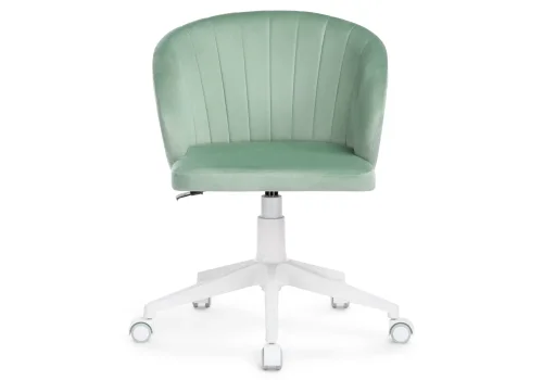 Компьютерное кресло Пард confetti aquamarine 464233 Woodville, зелёный/велюр, ножки/пластик/белый, размеры - *870***590*600 фото 2