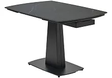 Керамический стол Balde 140 matt black marble solid ceramic / black 593886 Woodville столешница чёрная из керамика