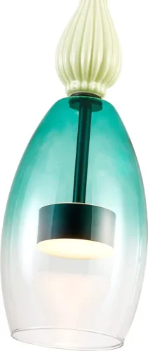 Светильник подвесной LED Dolci 4462-1P Favourite бирюзовый на 1 лампу, основание чёрное в стиле современный фото 3