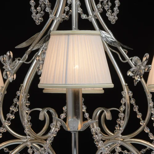Люстра подвесная Валенсия 299011608 Chiaro бежевая на 8 ламп, основание серебряное в стиле классический  фото 14