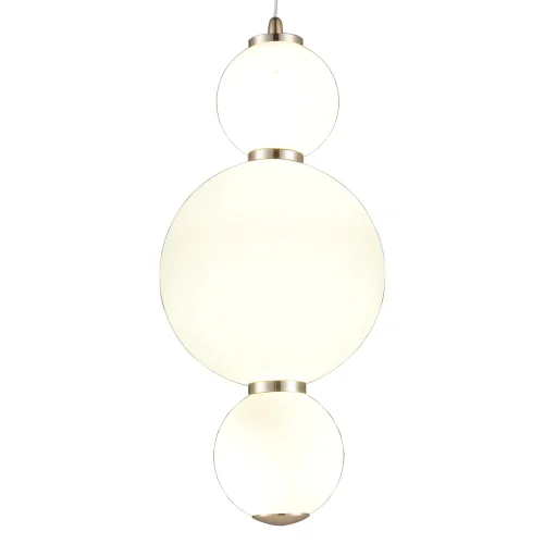 Светильник подвесной LED LAMPS 81100/3C GOLD WHITE Natali Kovaltseva белый 1 лампа, основание золотое в стиле современный шар фото 2
