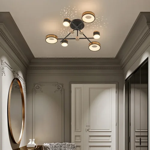 Люстра потолочная LED Ferrara-71040 271040/6 BK/GD Arte Milano белая на 1 лампу, основание чёрное в стиле современный хай-тек фото 8