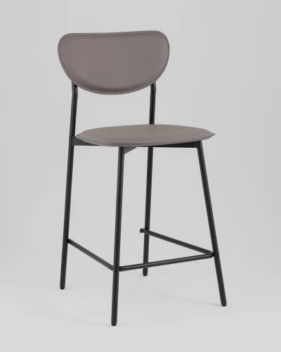 Стул барный Minnie, серый УТ000039218 Stool Group, серый/экокожа, ножки/металл/чёрный, размеры - ***** фото 2