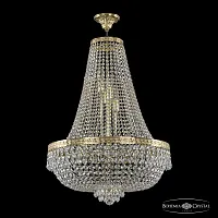 Люстра потолочная хрустальная 19271/H2/55IV G Bohemia Ivele Crystal прозрачная на 12 ламп, основание золотое в стиле классика sp
