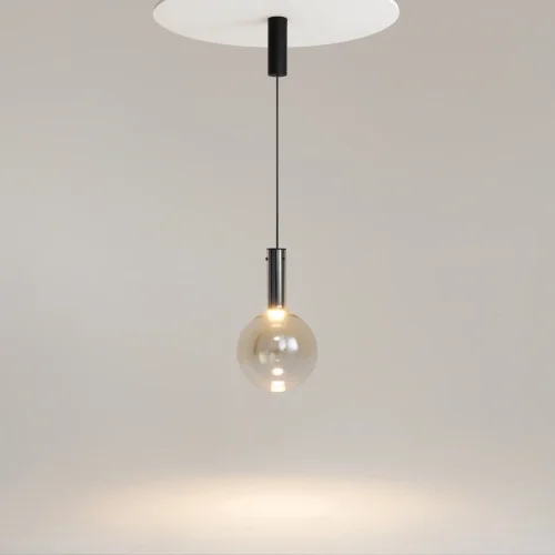 Светильник подвесной LED Nebula MOD182PL-L6CG3K Maytoni прозрачный на 1 лампу, основание чёрное в стиле современный фото 4