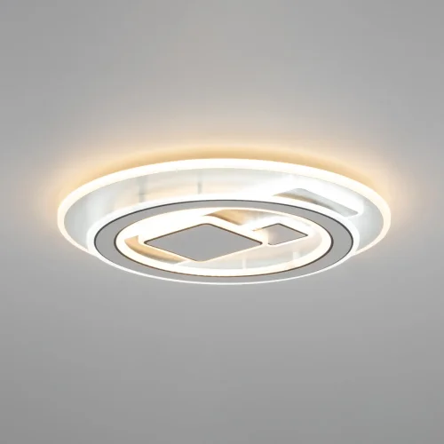 Люстра потолочная LED с пультом Costa CL741020 Citilux белая на 1 лампа, основание белое в стиле современный хай-тек с пультом фото 2