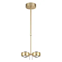 Светильник подвесной LED Ottico 3874/20L Odeon Light матовый золото на 2 лампы, основание матовое золото в стиле хай-тек 