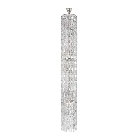 Люстра хрустальная каскадная столб Lazio E 1.9.35.501 N Arti Lampadari без плафона прозрачная на 20 ламп, основание никель в стиле классический 