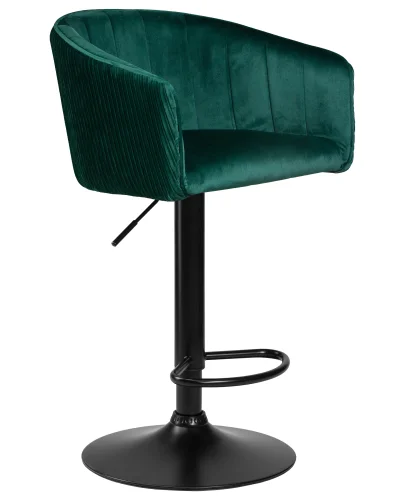 Стул барный 5025_BlackBase-LM DARCY BLACK, цвет сиденья зеленый велюр (1922-9), цвет основания черное Dobrin, зелёный/велюр, ножки/металл/чёрный, размеры - 860*1070***510*460 фото 2