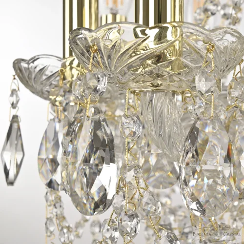 Люстра подвесная 107/10/141 G Bohemia Ivele Crystal без плафона на 10 ламп, основание прозрачное золотое в стиле классический sp фото 3
