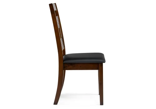 Деревянный стул Kubik dirty oak / black 15525 Woodville, чёрный/искусственная кожа, ножки/массив гевеи/коричневый, размеры - ****470*490 фото 3
