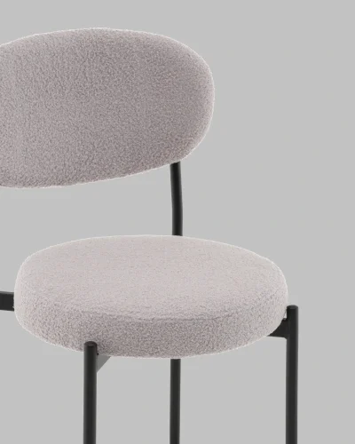 Стул полубарный Бриф DD букле светло-серый УТ000041505 Stool Group, серый/букле, ножки/сталь/чёрный, размеры - ***** фото 7