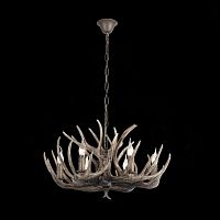 Люстра подвесная Corna SL154.703.06 ST-Luce без плафона на 6 ламп, основание серое в стиле кантри замковый рога Люстра подвесная Corna SL154.703.06 ST-Luce без плафона на 6 ламп, основание серое в стиле кантри замковый рога