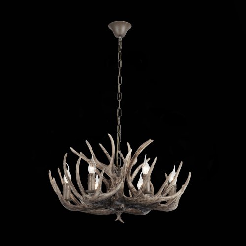 Люстра подвесная Corna SL154.703.06 ST-Luce без плафона на 6 ламп, основание серое в стиле кантри замковый рога