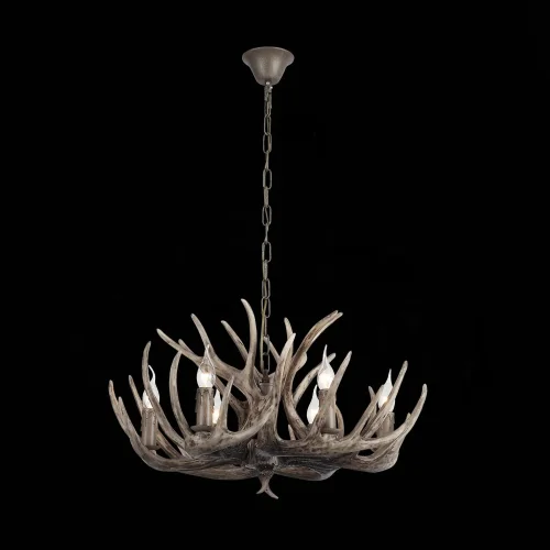 Люстра подвесная Corna SL154.703.06 ST-Luce без плафона на 6 ламп, основание серое в стиле кантри замковый рога