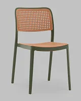 Стул Yona, пластиковый, зелёный УТ000040842 Stool Group, коричневый/пластик, ножки/металл/зелёный, размеры - *810****