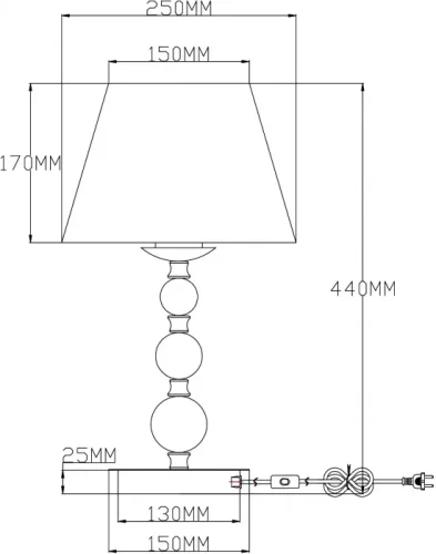 Настольная лампа Feels V2612-1T Moderli белая 1 лампа, основание хром металл в стиле современный  фото 2