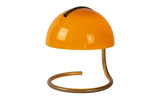 Настольная лампа Cato 46516/01/53 Lucide оранжевая 1 лампа, основание матовое золото латунь металл в стиле винтаж 