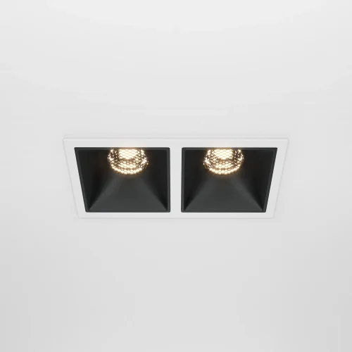 Светильник точечный Alfa LED DL043-02-10W3K-D-SQ-WB Maytoni белый чёрный на 2 лампы, основание чёрное белое в стиле современный фото 9