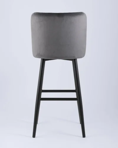 Стул барный Ститч, вельвет серый УТ000001371 Stool Group, серый/вельвет, ножки/металл/чёрный, размеры - ***** фото 5