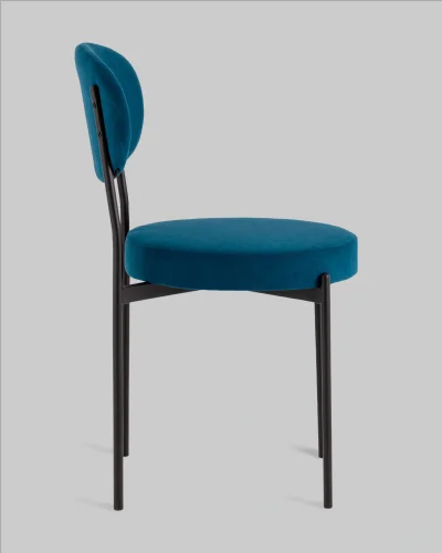 Стул Бриф DD велюр синий УТ000041429 Stool Group, синий/велюр, ножки/металл/чёрный, размеры - *830**** фото 3