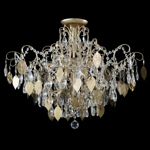 Люстра потолочная ESMIRALDA PL9 GOLD Crystal Lux прозрачная на 9 ламп, основание золотое в стиле арт-деко фото 2