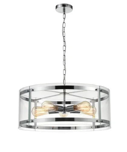 Светильник подвесной Tivoli VL5073P05 Vele Luce прозрачный на 5 ламп, основание хром в стиле современный фото 3