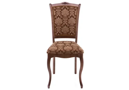 Деревянный стул Луиджи орех / шоколад 318617 Woodville, шоколад/ткань, ножки/массив березы/орех, размеры - ****440*520 фото 2