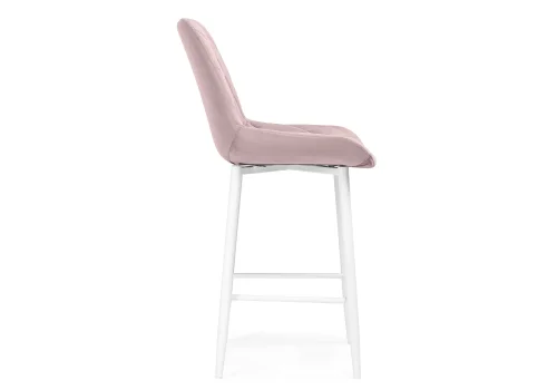 Полубарный стул Баодин К Б/К розовый / белый 517169 Woodville, розовый/велюр, ножки/металл/белый, размеры - ****500*560 фото 3