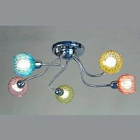Люстра потолочная  Попурри CL604151 Citilux разноцветная на 5 ламп, основание серое хром в стиле модерн шар