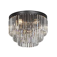 Люстра потолочная V5151-1/6+3+1PL Vitaluce прозрачная на 10 ламп, основание чёрное в стиле современный классический 