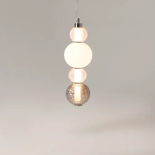 Светильник подвесной LED Collar P069PL-L17CH3K Maytoni прозрачный на 1 лампу, основание хром в стиле современный шар фото 10