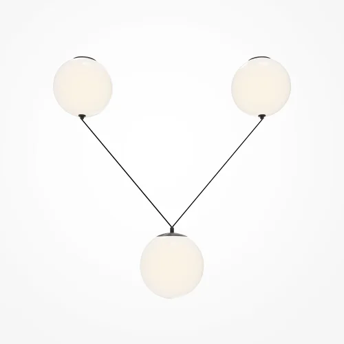 Светильник подвесной LED Twins MOD427PL-L30B3K Maytoni белый на 1 лампу, основание чёрное в стиле современный шар фото 3