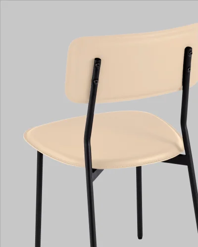 Стул обеденный Mikkie, бежевый УТ000039227 Stool Group, бежевый/экокожа, ножки/металл/чёрный, размеры - *830***460*470 фото 7