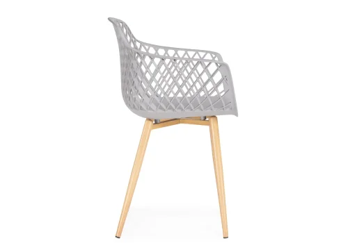 Пластиковый стул Rikon gray / wood 15557 Woodville, /, ножки/металл/натуральный, размеры - ****580*450 фото 3