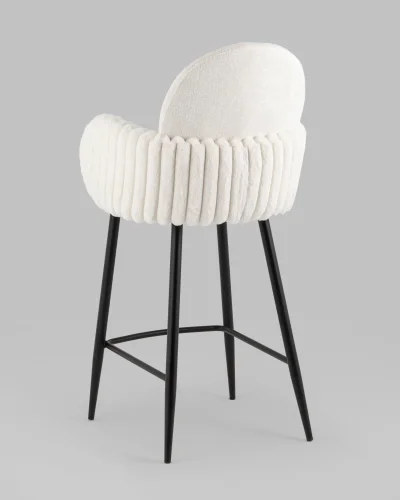 Стул полубарный Wave Stripes, букле белый УТ000039363 Stool Group, белый/букле, ножки/металл/чёрный, размеры - ***** фото 6