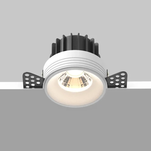 Светильник точечный LED Round DL058-12W3K-TRS-W Maytoni белый на 1 лампу, основание белое в стиле современный для затирки фото 6
