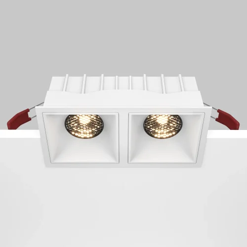 Светильник точечный Alfa LED DL043-02-15W3K-D-SQ-W Maytoni белый на 2 лампы, основание белое в стиле современный фото 8