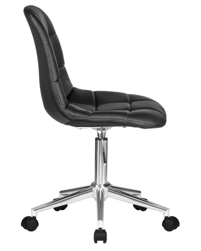 Офисное кресло набор 2 шт. SET-2 9800-LM MONTY, цвет чёрный Dobrin, /экокожа, ножки/металл/хром, размеры - 820*930***620*620 фото 4