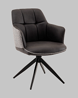 Стул обеденный Naya,  серый, экокожа, букле УТ000040789 Stool Group, серый/букле, ножки/металл/чёрный, размеры - *870****