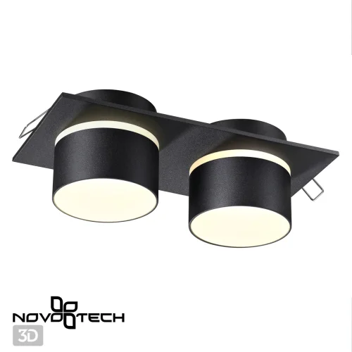 Светильник точечный Lirio 370719 Novotech чёрный белый 2 лампы, основание чёрное в стиле хай-тек современный  фото 4
