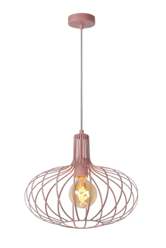 Светильник подвесной Merlina 78393/38/66 Lucide розовый 1 лампа, основание розовое в стиле модерн  фото 3
