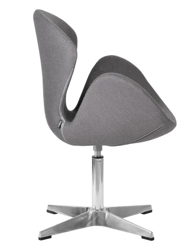 Кресло дизайнерское 69A-LMO SWAN, цвет сиденья серый (AF7), алюминиевое основание Dobrin, серый/текстиль, ножки//серый, размеры - *910***710*600 фото 3