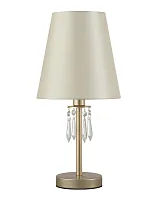 Настольная лампа RENATA LG1 GOLD Crystal Lux бежевая 1 лампа, основание золотое металл в стиле арт-деко 