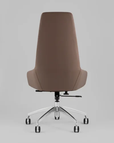 Кресло руководителя TopChairs Soulo, бежевый, коричневый УТ000039417 Stool Group, бежевый/экокожа, ножки/металл/хром, размеры - *1220**** фото 4